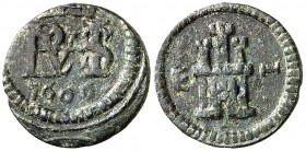 1606. Felipe III. Segovia. 1 maravedí. (Cal. 861). 0,91 g. Escasa. MBC-/MBC.