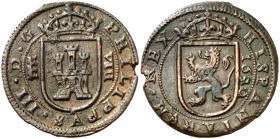 1620. Felipe III. Segovia. 8 maravedís. (Cal. 775). 6,36 g. Ex Colección Manuela Etcheverría. MBC.