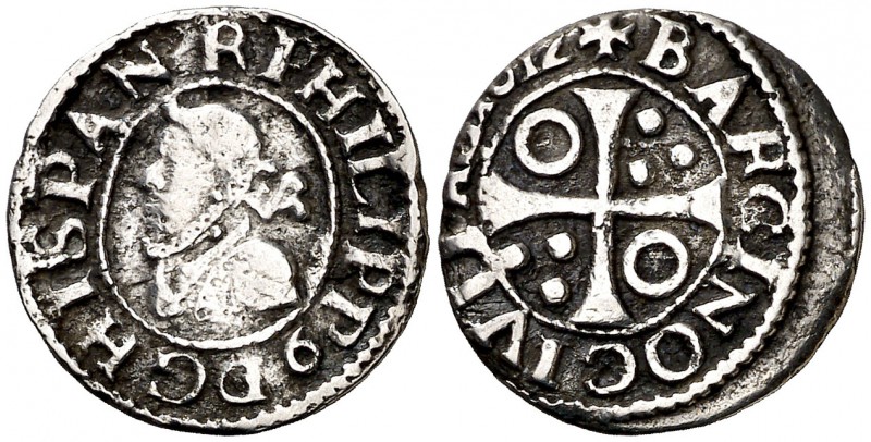 1612. Felipe III. Barcelona. 1/2 croat. (Cal. 535) (Cru.C.G. 4342b). 1,29 g. MBC...
