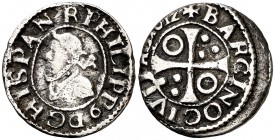 1612. Felipe III. Barcelona. 1/2 croat. (Cal. 535) (Cru.C.G. 4342b). 1,29 g. MBC-.