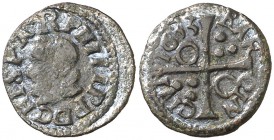 1633. Felipe IV. Barcelona. 1 diner. (Cal. 1245) (Cru.C.G. 4422j). 0,76 g. Rara. MBC-/MBC.