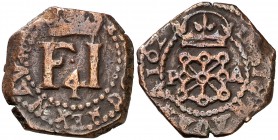 1627. Felipe IV. Pamplona. 4 cornados. (Cal. 1472). 3,64 g. MBC+.