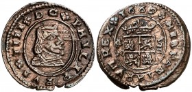 1662. Felipe IV. Granada. N. 8 maravedís. (Cal. 1363). 2,33 g. Ex Colección Manuela Etcheverría. MBC+.