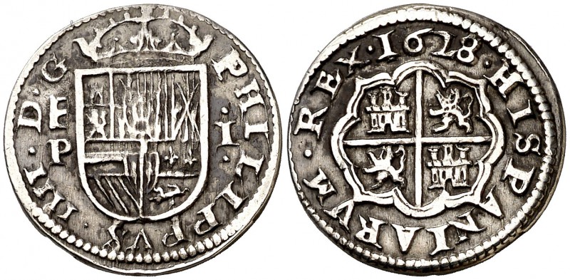 1628. Felipe IV. Segovia. P. 1 real. (Cal. 1081). 3,32 g. Manchitas. Ex Colecció...