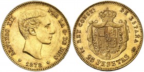 1878*1878. Alfonso XII. DEM. 25 pesetas. (Cal. 4). 8,02 g. MBC+/EBC-.