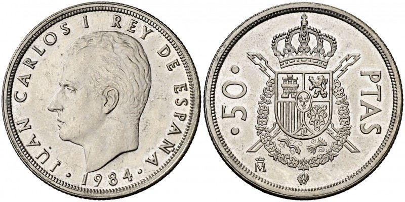 1984. Juan Carlos I. 50 pesetas. (Cal. 67). 12,44 g. S/C.