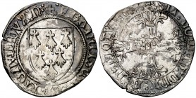 Francia. Bretaña. Francisco II (1458-1488). Nantes. Gros à l'ecu. (D. 336). 3,83 g. AG. Escasa. MBC.