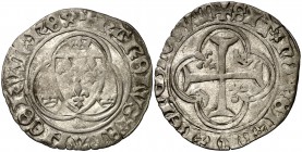Francia. Carlos VII (1422-1461). Troyes. Blanc au briquet. (D. 522). 2,70 g. Vellón. MBC.