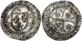 Francia. Luis XI (1461-1483). Toulose. Blanc à la couronne. (D. 550). 2,58 g. Vellón. MBC+.
