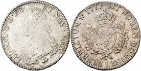1777. Francia. Luis XVI. L (Bayona). 1 ecu. (Kr. 564.9). 28,45 g. AG. MBC.
