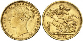 1872. Gran Bretaña. Victoria. 1 libra. (Fr. 388) (Kr. 736.2). 7,95 g. AU. MBC+.