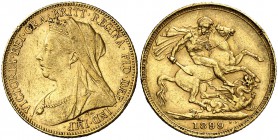 1899. Gran Bretaña. Victoria. 1 libra. (Fr. 396) (Kr. 785). 7,97 g. AU. MBC.