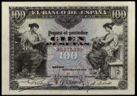 1906. 100 pesetas. (Ed. B97a) (Ed. 313a). 30 de junio. Serie A. MBC+.