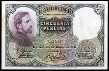 1931. 50 pesetas. (Ed. C10) (Ed. 359). 25 de abril, Rosales. Manchitas. EBC-.