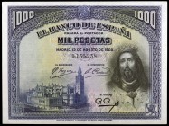 1928. 1000 pesetas. (Ed. C8) (Ed. 357). 15 de agosto, San Fernando. Insignificante doblez central. S/C-.