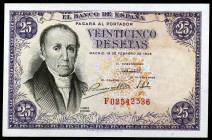 1946. 25 pesetas. (Ed. D51a) (Ed. 450a). 19 de febrero, Flórez Estrada. Serie F. S/C.