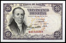 1946. 25 pesetas. (Ed. D51a) (Ed. 450a). 19 de febrero, Flórez Estrada. Serie H. S/C-.