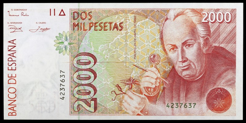 1992. 2000 pesetas. (Ed. E8) (Ed. 482). 24 de abril, Mutis. Sin serie. S/C-.