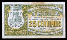 Yecla (Murcia). 25 céntimos. (KG. 833) (CCT. 316). MBC-.
