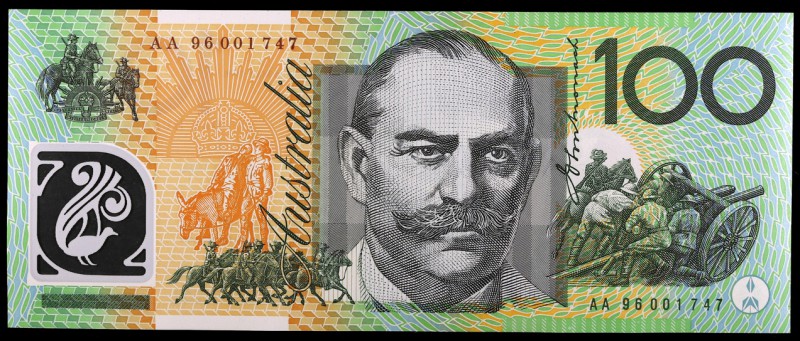 (1996). Australia. Reserve Bank. 100 dólares. (Pick 55a). Sir John Monash. S/C-....