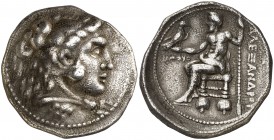 (315-314 a.C.). A nombre de Alejandro Magno. Fenicia. Ake-Ptolemaïs. Tetradracma. (S. 6723) (CNG. X, 3). 16,86 g. MBC+.