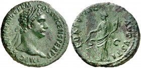 (92-94 d.C.). Domiciano. As. (Spink 2805 var) (Co. 133) (RIC. 755). 11,60 g. Pátina verde. EBC/EBC-.