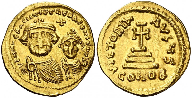 Heraclio y Heraclio Constantino (610-641). Constantinopla. Sólido. (Ratto falta)...