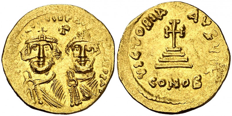 Heraclio y Heraclio Constantino (610-641). Constantinopla. Sólido. (Ratto falta)...