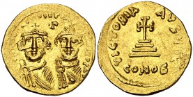 Heraclio y Heraclio Constantino (610-641). Constantinopla. Sólido. (Ratto falta) (S. 747). 4,44 g. MBC+.