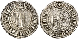 Pere II (1276-1285). Sicília. Pirral. (Cru.V.S. 326) (Cru.C.G. 2143) (MIR. 17). 3,14 g. Ligeramente alabeada. Escasa. MBC/MBC-.