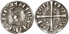 Alfons II (1285-1291). Barcelona. Croat. (Cru.V.S. 331) (Cru.C.G. 2148). 2,94 g. MBC+.