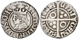Ferran II (1479-1516). Barcelona. Mig croat. (Cru.V.S. 1143.7) (Badia 860, mismo ejemplar) (Cru.C.G. 3076j). 1,42 g. Ex Colección Josep Vila i Sivill....