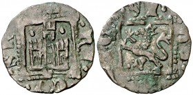 Enrique II (1368-1379). Santiago de Compostela. Novén. (AB. 497.5). 0,96 g. Ex Colección Manuela Etcheverría. Escasa. MBC.