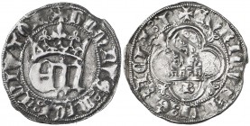Enrique III (1390-1406). Burgos. Medio real. (AB. 587). 1,63 g. Rarísima. MBC.
