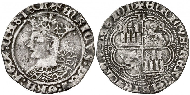 Enrique IV (1454-1474). Burgos. Real de busto. (AB. 688.3 var). 2,72 g. Orla cir...