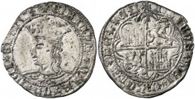 Enrique IV (1454-1474). Toledo. Real de busto. (AB. 693 var). 3,41 g. Orla circular en anverso y lobular en reverso. Buen ejemplar. MBC+.
