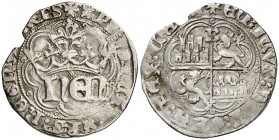 Enrique IV (1454-1474). Burgos. Medio real. (AB. 719). 1,50 g. Cospel algo faltado. Escasa. MBC-.