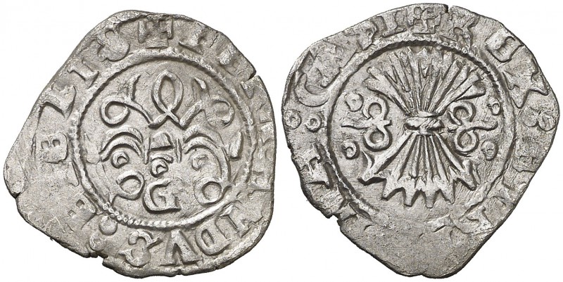 Reyes Católicos. Granada. 1/2 real. (Cal. 449). 1,63 g. Cospel irregular, pero m...