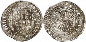Reyes Católicos. Toledo. 1 real. (Cal. 406). 3,40 g. MBC.