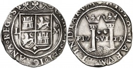 s/d. Juana y Carlos. México. L. 2 reales. (Cal. 115). 6,84 g. Ex Colección Manuela Etcheverría. MBC+.