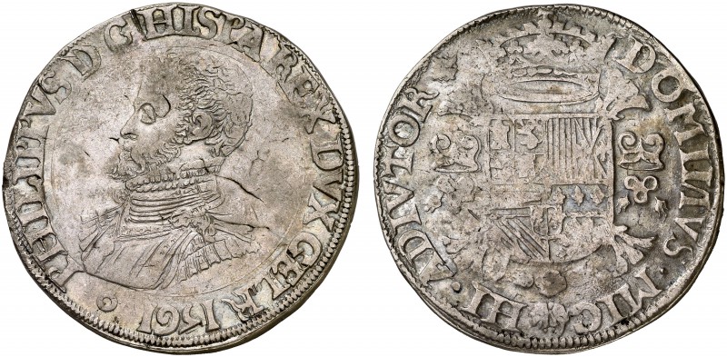 1561. Felipe II. Nimega. 1 escudo felipe. (Vti. 1192) (Vanhoudt 265.NIJ). 30,78 ...