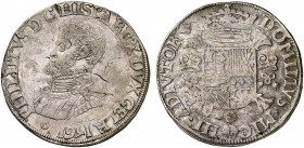 1561. Felipe II. Nimega. 1 escudo felipe. (Vti. 1192) (Vanhoudt 265.NIJ). 30,78 g. Bonita pátina. Ex Áureo & Calicó 16/09/2009, nº 615. Ex Colección M...