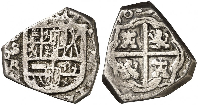 1619. Felipe III. Sevilla. R. 1 real. (Cal. 498, mismo ejemplar). 3,33 g. Único ...
