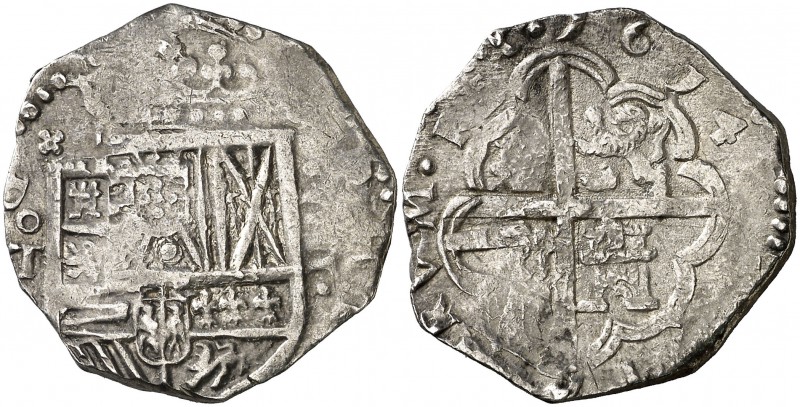 1614. Felipe III. Toledo. (V). 4 reales. (Cal. 299) (Cal. edición 1998, nº 215a,...