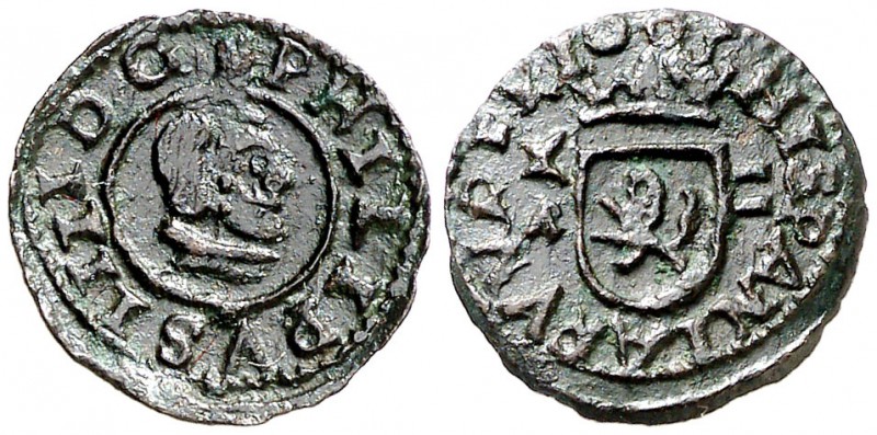 1663. Felipe IV. Cuenca. . 2 maravedís. (Cal. 1348). 0,52 g. Bella. Ex Colección...