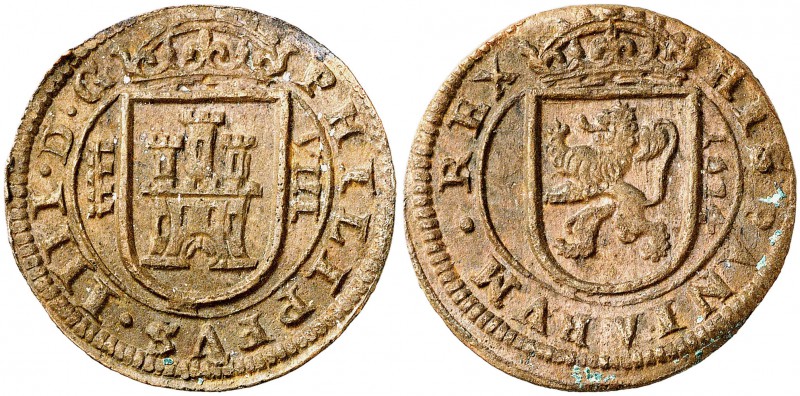 1624. Felipe IV. Segovia. 8 maravedís. (Cal. 1527). 6,47 g. Buen ejemplar. Ex Áu...