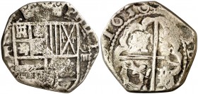 1630. Felipe IV. Potosí. (¿T?). 4 reales. (Cal. falta). 11,33 g. Rara. (BC+).