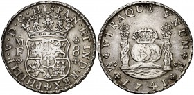 1741. Felipe V. México. MF. 8 reales. (Cal. 791). 27,15 g. Columnario. MBC.