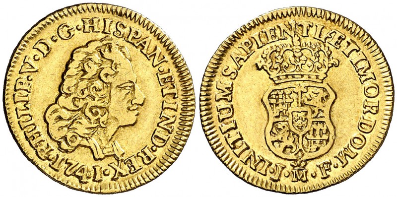 1741. Felipe V. Madrid. JF. 1 escudo. (Cal. 492). 3,31 g. Ex Colección Manuela E...