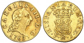 1769. Carlos III. Madrid. PJ. 1/2 escudo. (Cal. 763). 1,67 g. MBC.